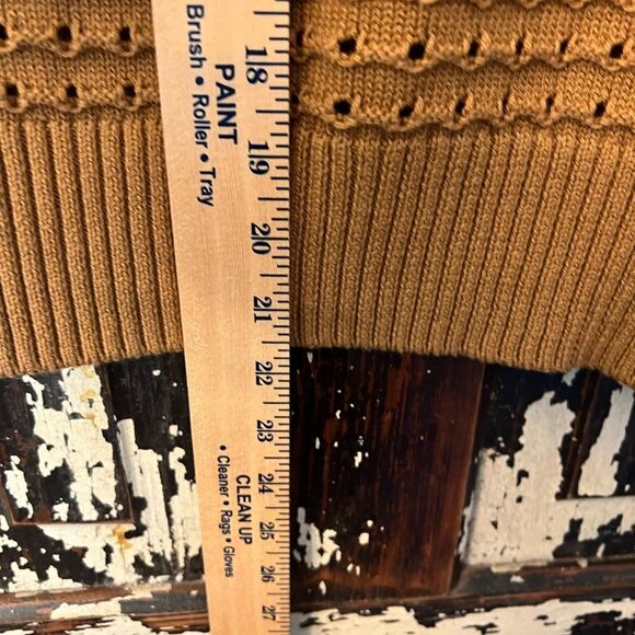 Joie Camel Brown Tan Open Knit Polo Sweater Top women’s  Size XS. - Picture 4 of 7